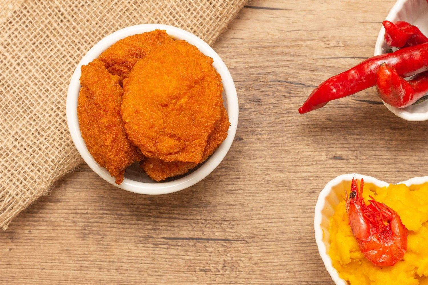Acaraje In A Bowl With Red Chilis On The Side