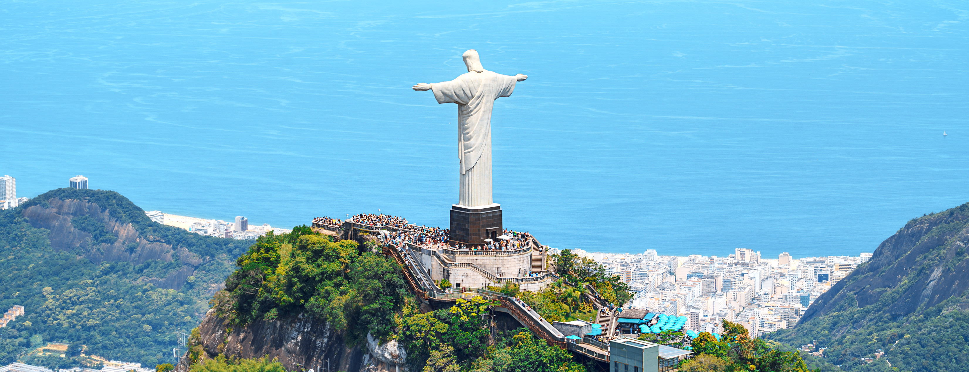 Aerial View Of Rio De Janeiro With Christ Redeemer