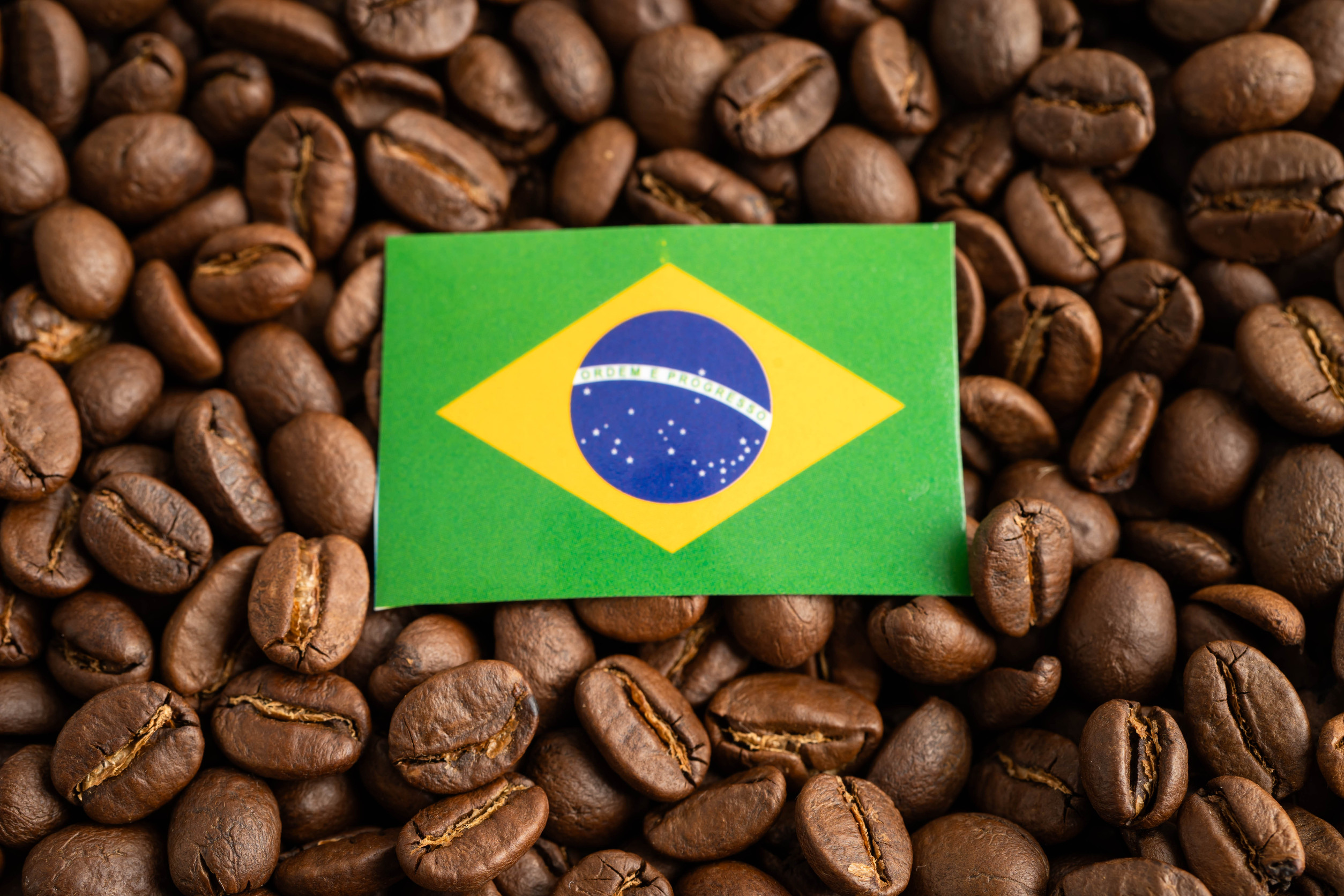 Brazil Flag On Coffee Beans Shopping Online