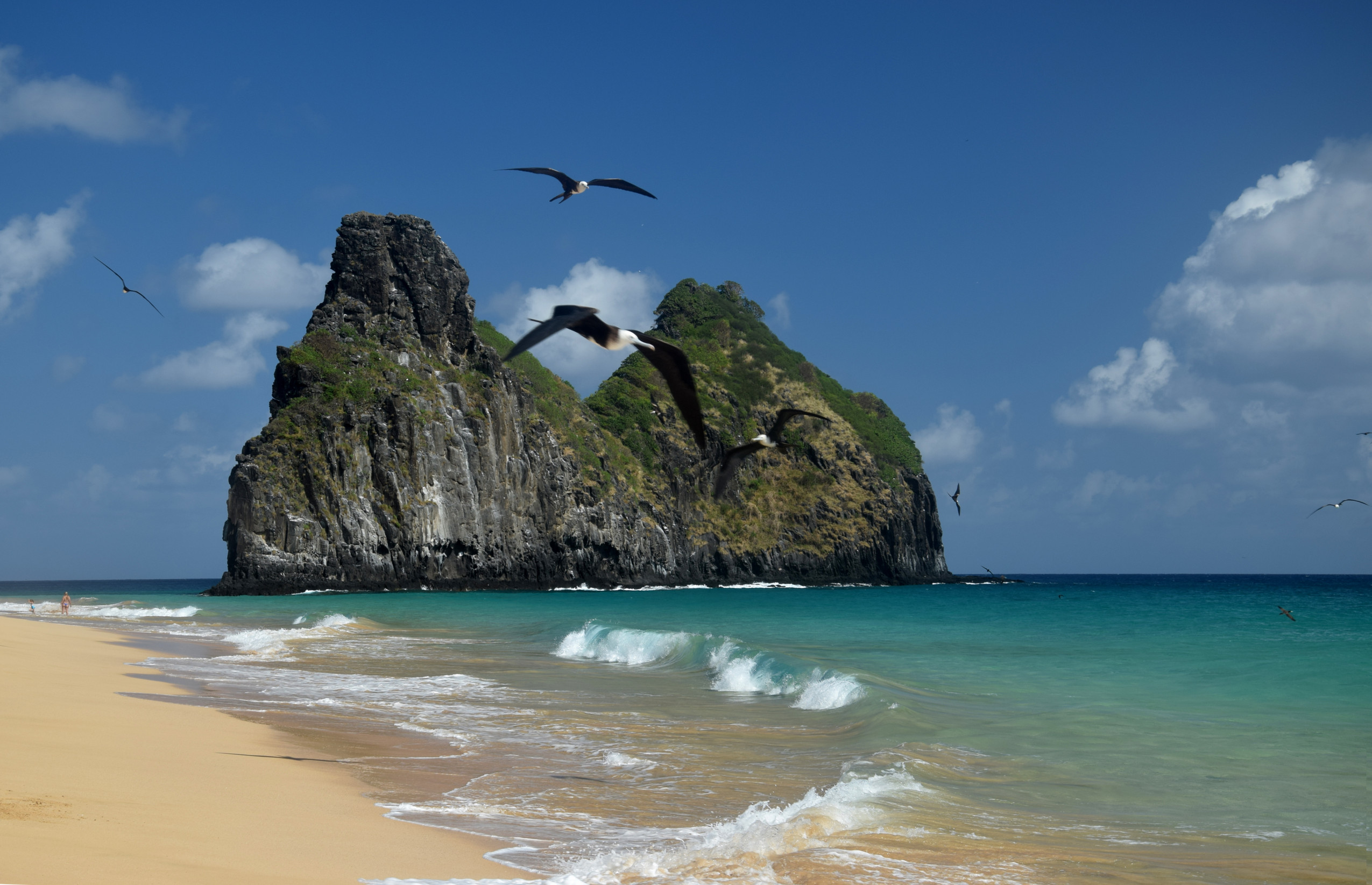 Crystalline Sea Beach In Fernando De Noronha Brazil