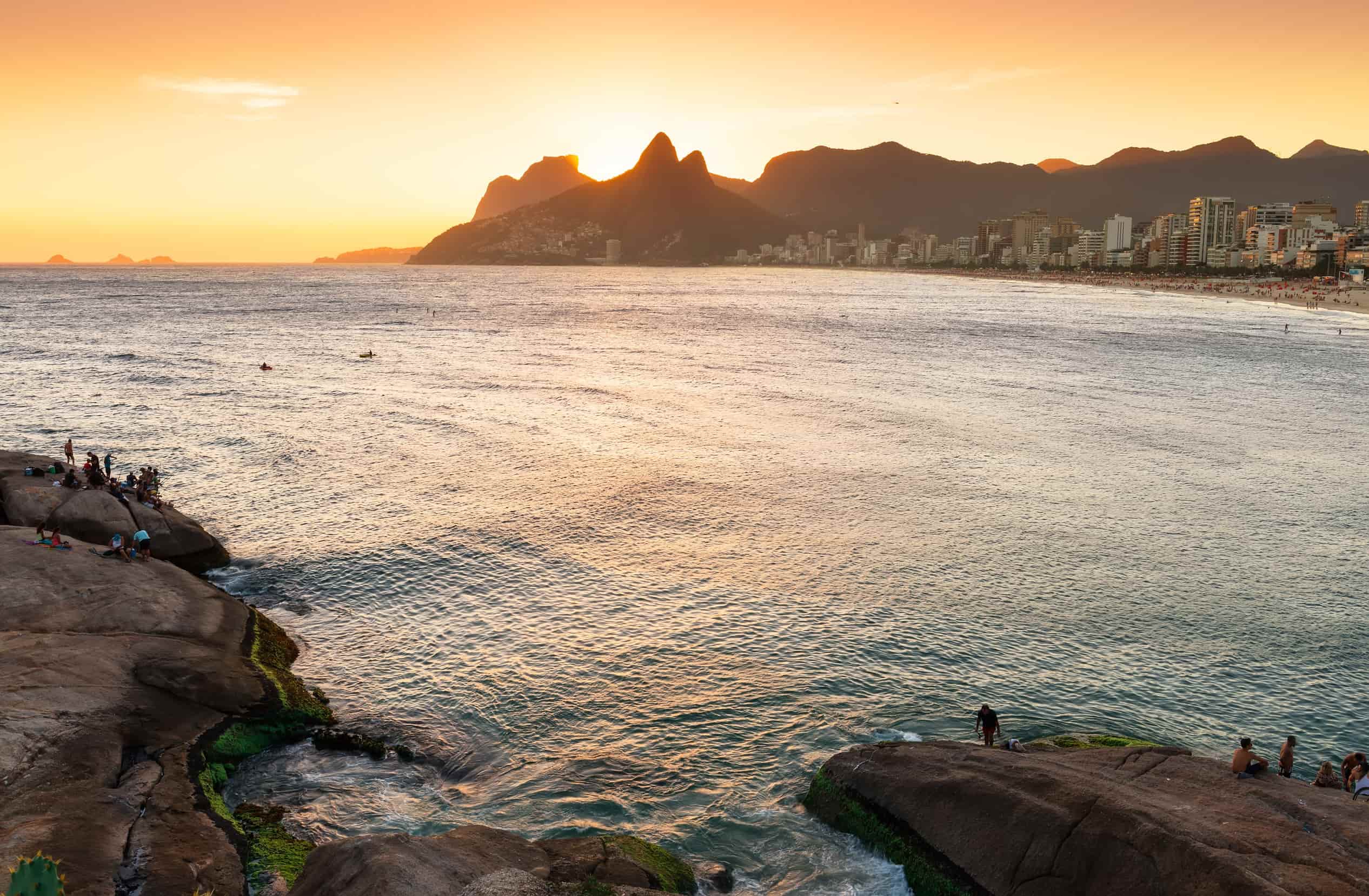 Evening view of Ipanema Beach in Rio de Janeiro