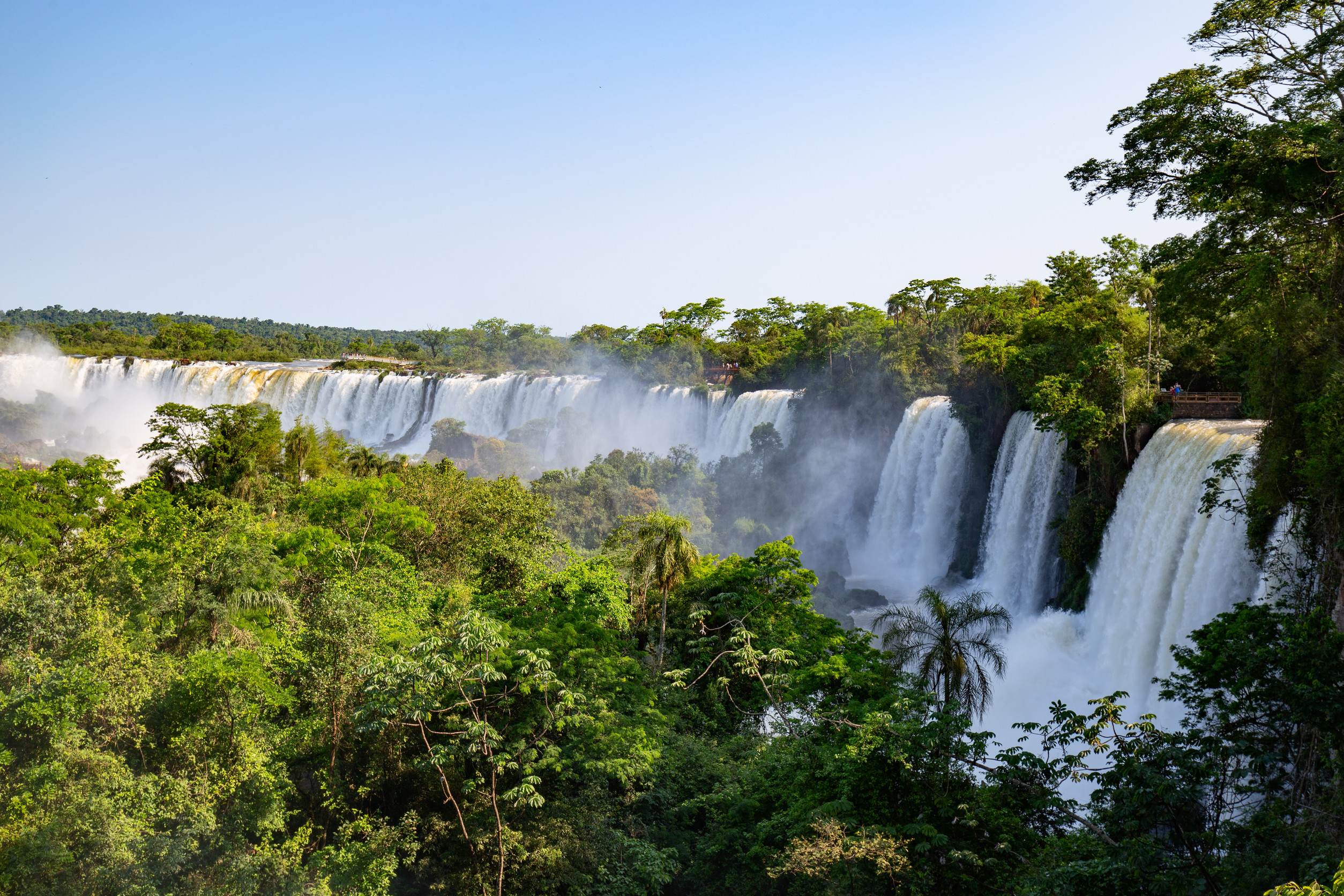 Famous Iguazu Falls On The Border Between Argentina