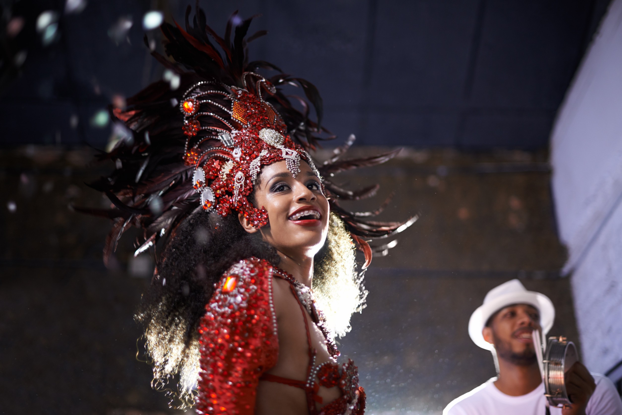 Glamorous Samba Dancer Performing At Carnival