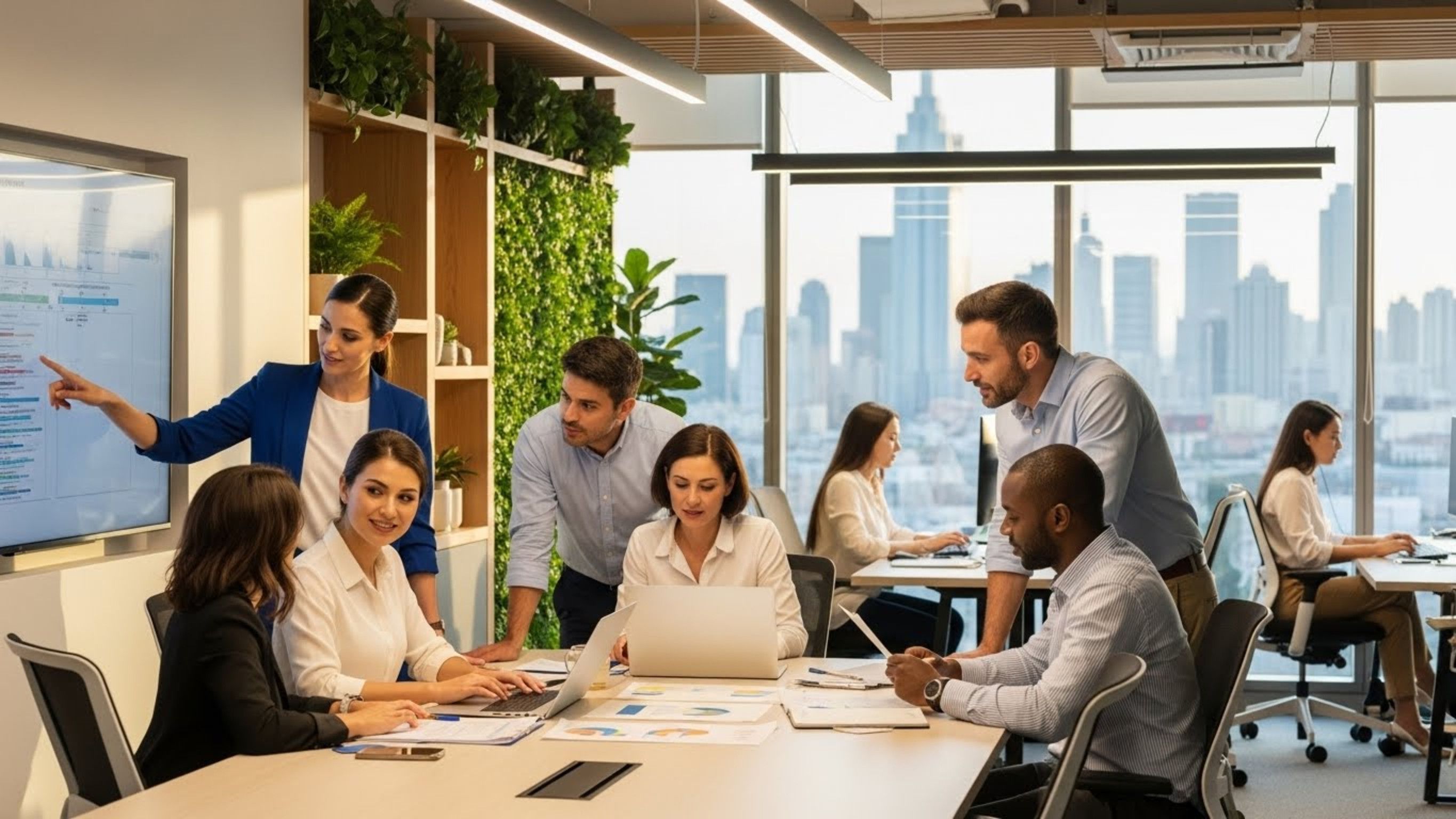 Group Of Happy Young Business People