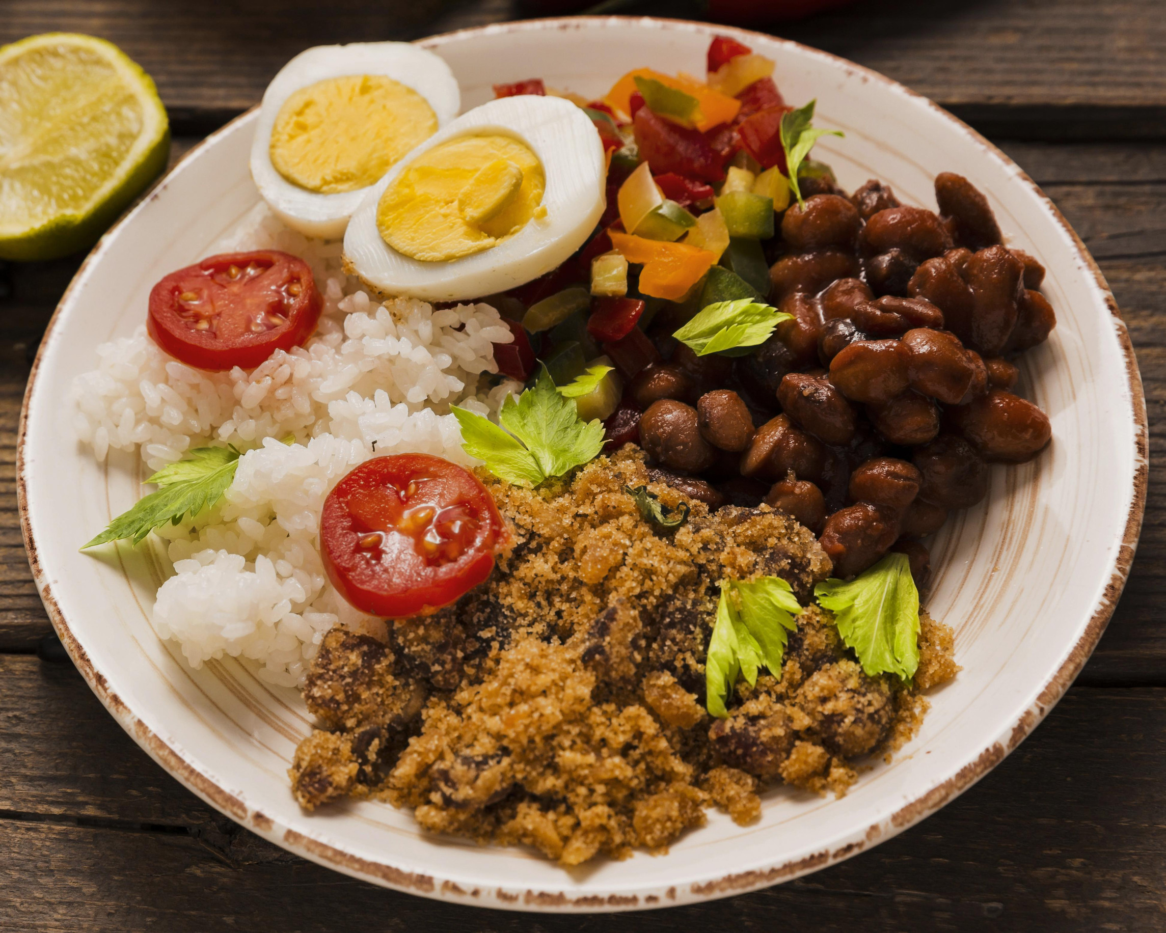 High Angle Delicious Brazilian Food Composition High Quality Beautiful Photo Concept