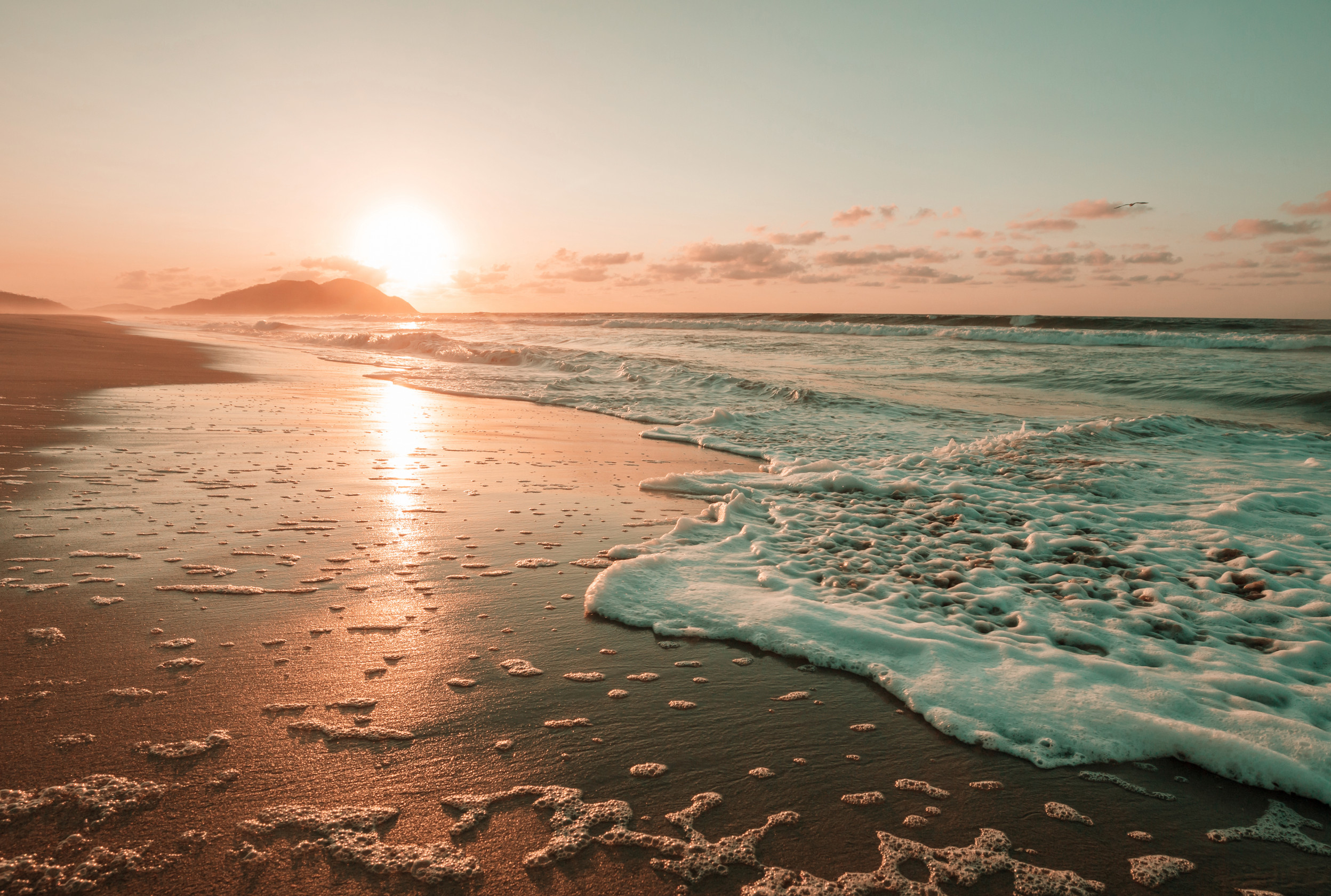 Ocean Beach At Sunset For Natural Background