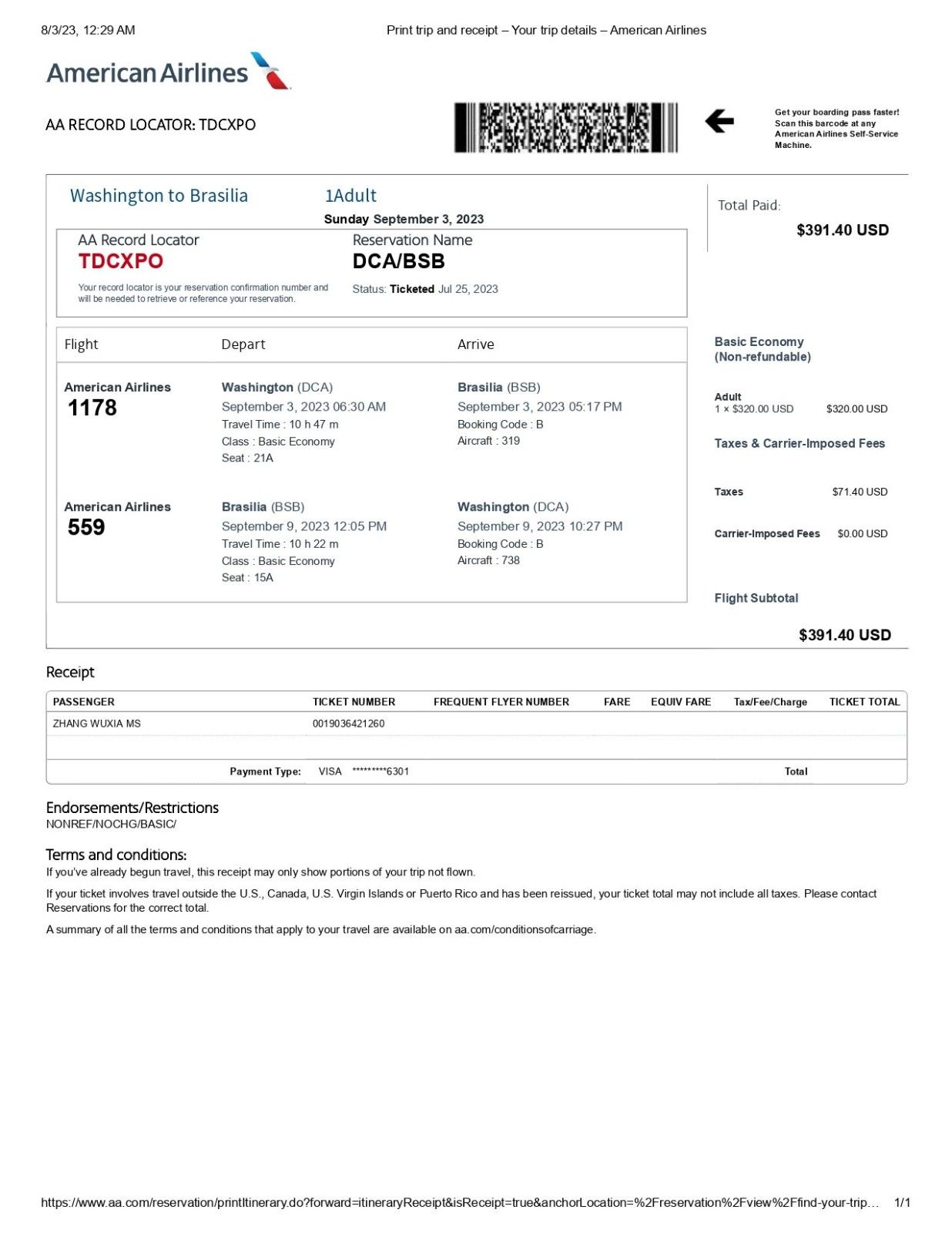 Return Flight Tickets