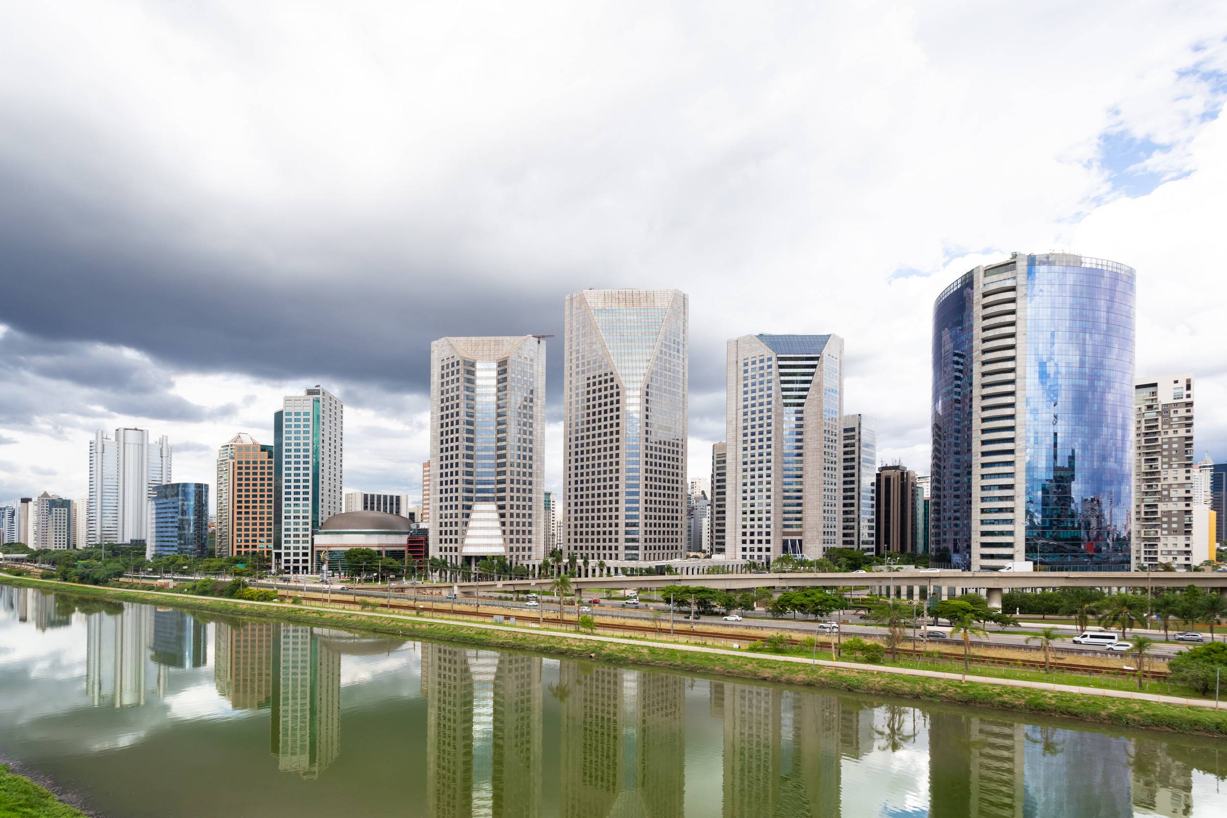 Sao Paulo Business District Skyline View