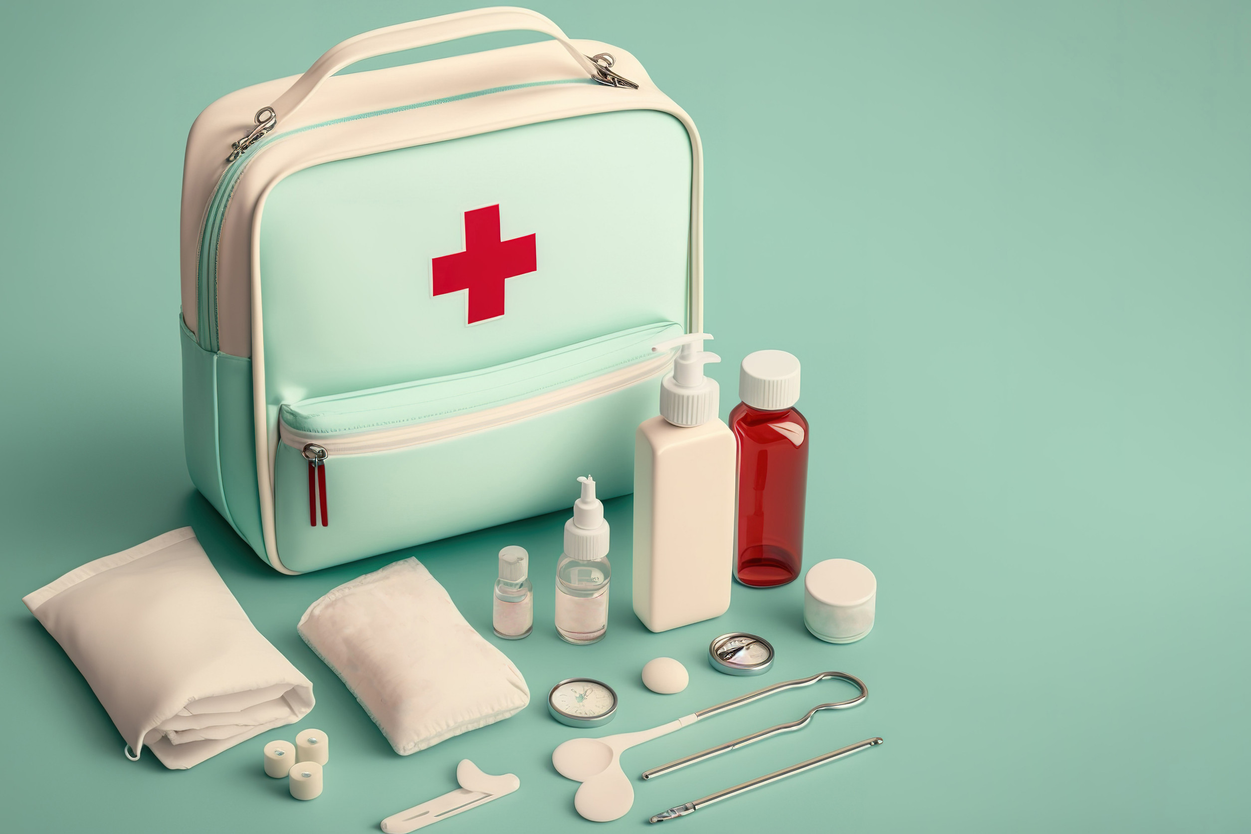 Vintage Nurse Kit First Aid 3d Style Generative Ai Illustration